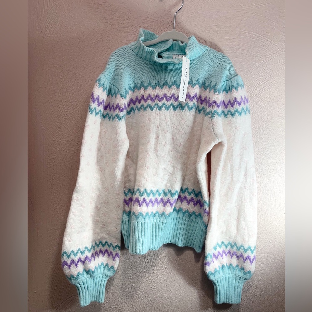 Mint Green and Cream Janie and Jack Kids NWT Sweater